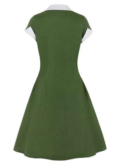 Vintage Rockabilly Šaty 50. Let Zelené