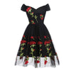 Vintage Rockabilly Krajkové Šaty Černé