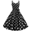 Vintage Rockabilly Šaty Černé Puntíky