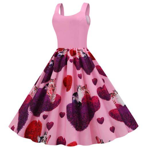 Vintage Růžové Valentýnské Šaty