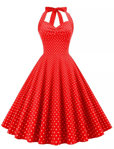 Vintage Sexy Pin Up Červené Šaty