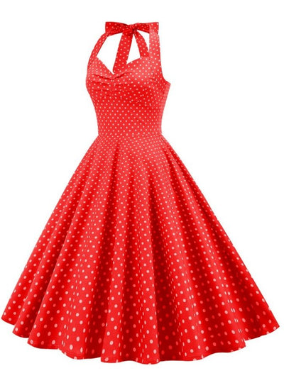 Vintage Sexy Pin Up Červené Šaty