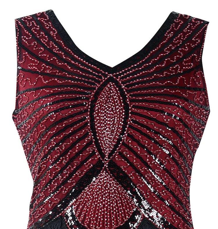 Vintage Burgundské Šaty Ve Stylu Art Deco Z 20. Let