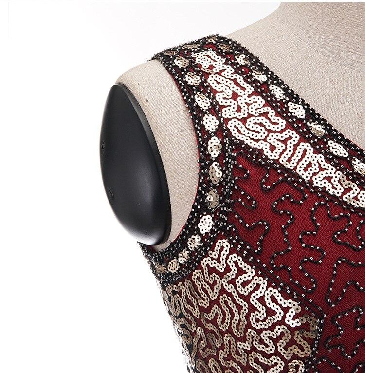 Vintage Červené Charlestonské Šaty Velké Velikosti 20. Let