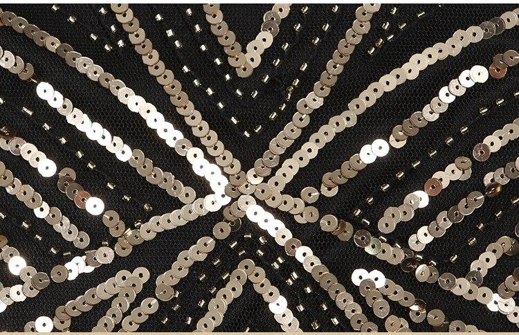 Vintage Retro Šaty 20. Let Černé Zlato