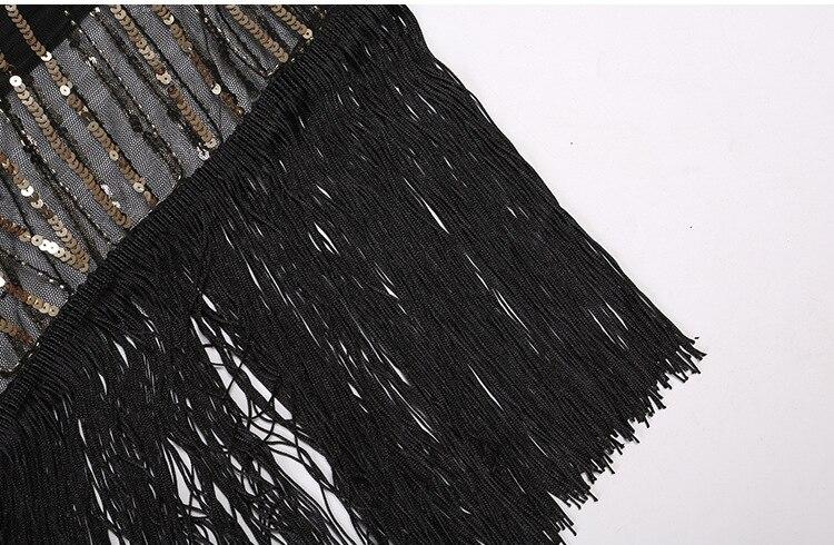 Vintage Retro Šaty 20. Let Černé Zlato