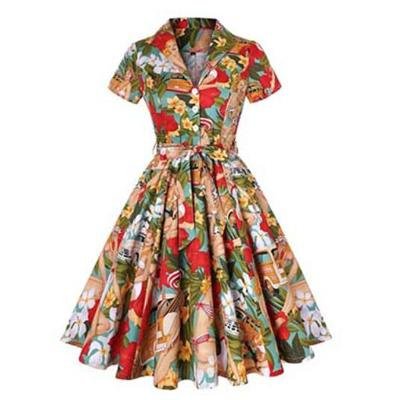Vintage Dress Plus Size 60s Pin Up