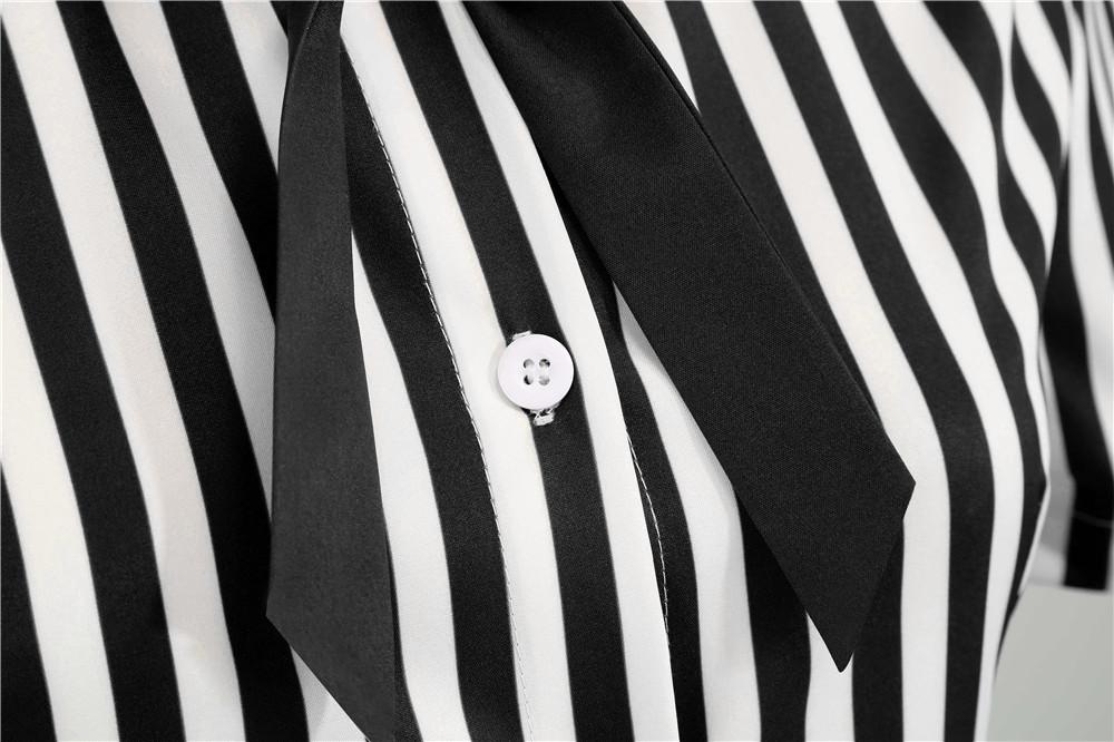 Vintage Retro Pruhované Šaty Černé