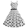 Vintage Rockabilly Šaty Bílé Puntíky