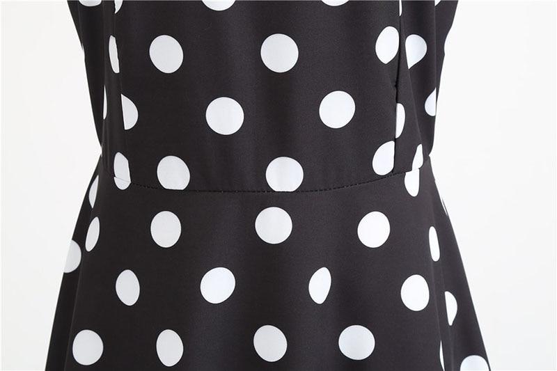 Vintage Rockabilly Šaty Černé Bílé Puntíky